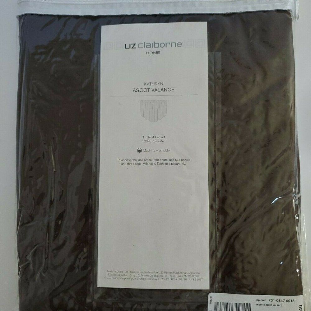 Liz Claiborne Kathryn Rounded Ascot Valance  Brown